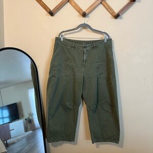 GAP Olive Green High-Rise Barrel Pant